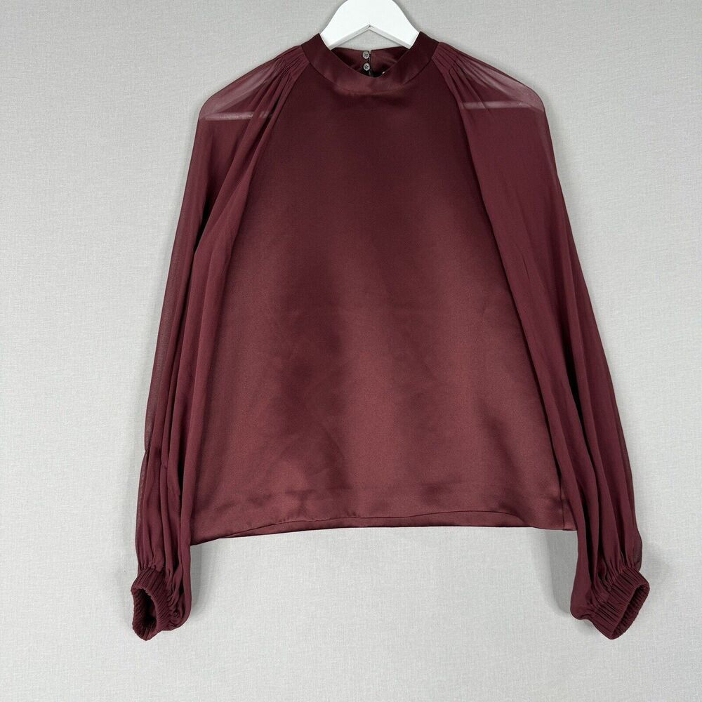 Day Birger Et Mikkelsen India Hicks Womens Top Large Red Satin Blouse Holiday